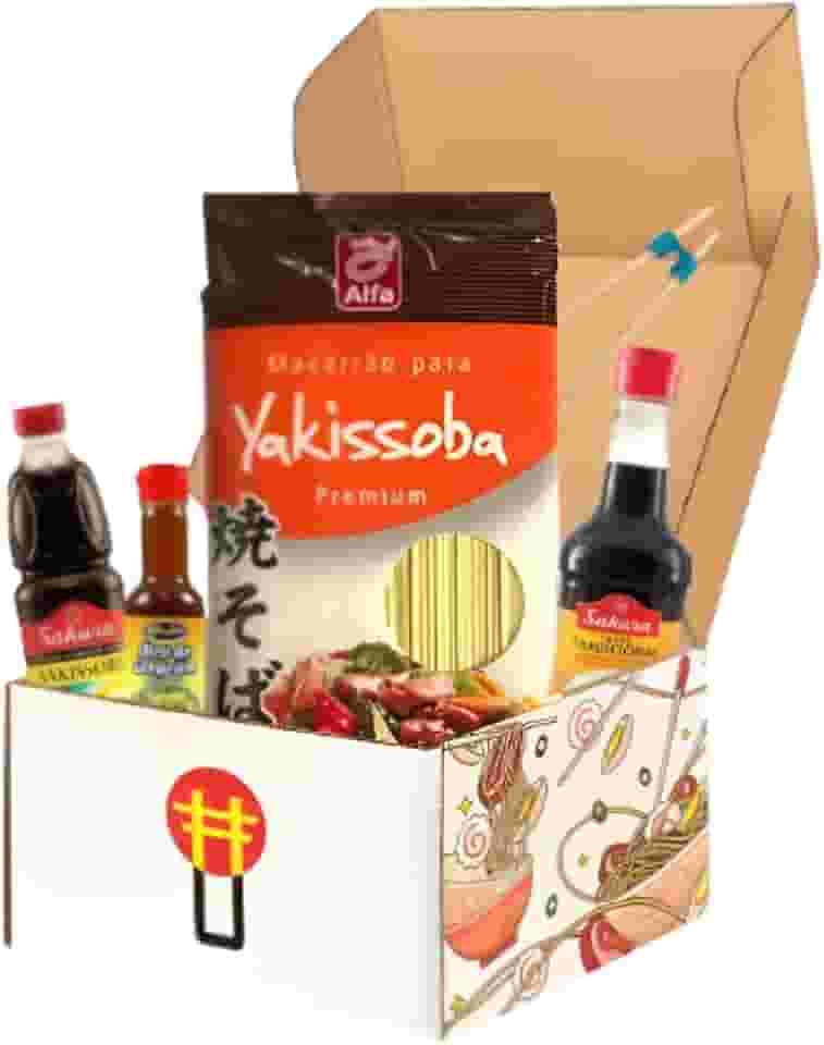 Kit Oriental Preparo Yakissoba - Molho, Óleo, Macarrão, Shoyu