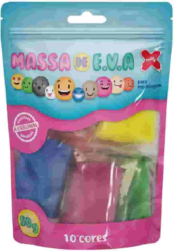 Massa De Eva 10 Cores Sor.P/Artesanato 5g. - 01 Unidade, Make+, 13022, Multicor