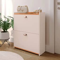 Sapateira Closet 2 Gavetas Basculantes Organizadora 12 Pares Quarto Hall De Entrada Multiuso (Off White)