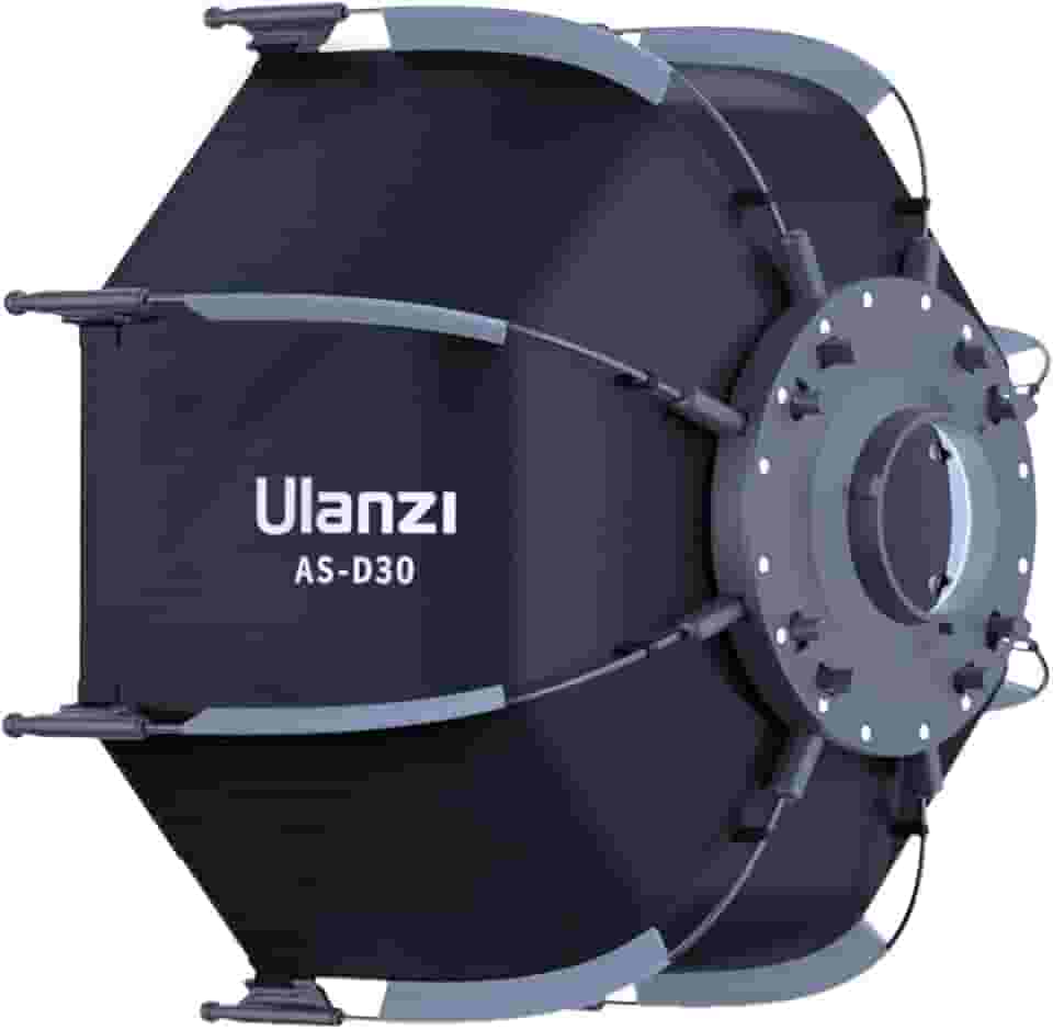 Ulanzi AS-D30 Softbox Octagonal de 30cm com Montagem Mini Bowens – Softbox Octogonal para Flash de Estúdio, Leve e Compatível com Luzes de Vídeo Ulanzi 40W/40W Pro/60W, Inclui Bolsa de Transporte
