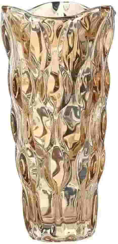 Vaso de vidro grosso primeira linha flores, decoração, sala (Ambar)