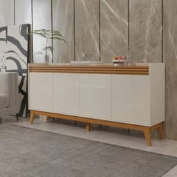 VIA NOSSA - Buffet Aparador Ripado 4 Portas com Pés de Mdf Astúrias 180cm