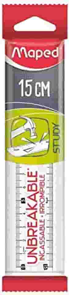 Régua Study Inquebrável x 15cm Transparente