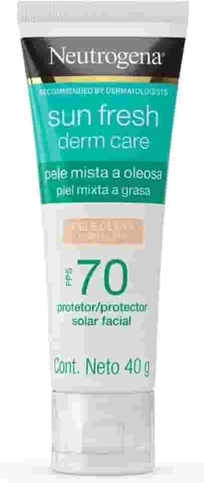 Protetor Solar Facial Para Pele Oleosa Neutrogena Sun Fresh Derm Care Pele Clara FPS 70, 40g
