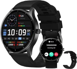 Smartwatch PEJE Relógio Smartwatch com Pulseira Extra - Tela Touch HD 1.28",À Prova d'Água 1ATM,Faz Chamadas Bluetooth,123+ Modos Esportivos,Bateria de 5-7 Dias,Compatível com iOS/Android.(Preto)