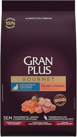 Ração Para Gatos Castrados Gran Plus Gourmet Salmão E Frango 10,1Kg