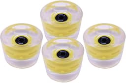 Rodas de skate flash LED 70 mm - material PU, reduz a vibração, durômetro de 80 A - perfeito para esportes de parque e patinação de rua em cruzeiro - amarelo e preto