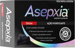 Asepxia Sabonete Detox 80g — Limpeza Profunda com Carvão Ativado | Remove Cravos, Controla a Oleosidade e Purifica a Pele | Para Peles Mistas e Oleosas