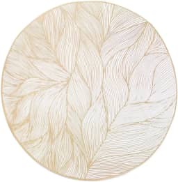 Kit 6 Jogos Americanos Orbicular Folhagem - Sousplat com Design Recortado para Mesa Posta e Jantar