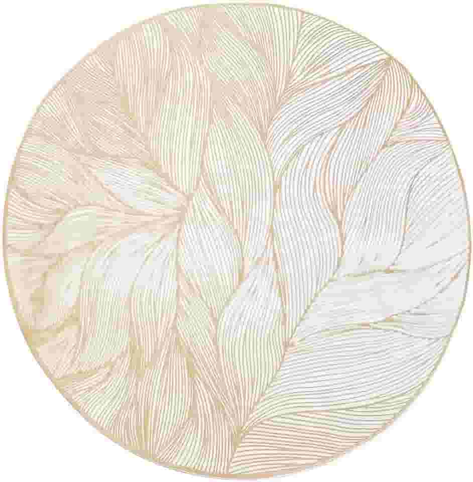 Kit 6 Jogos Americanos Orbicular Folhagem - Sousplat com Design Recortado para Mesa Posta e Jantar