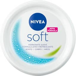 NIVEA Creme Soft 97g - Hidratação suave para rosto, mãos e corpo com fórmula leve e refrescante