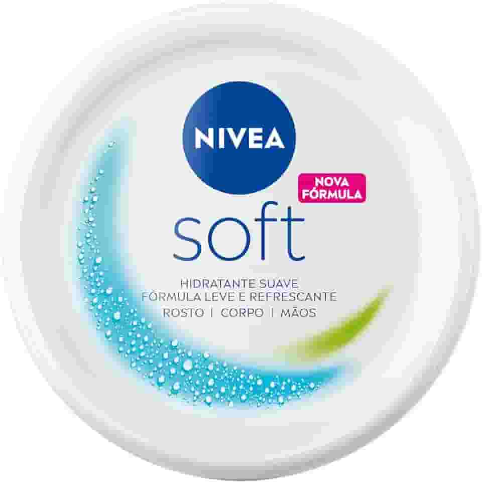 NIVEA Creme Soft 97g - Hidratação suave para rosto, mãos e corpo com fórmula leve e refrescante