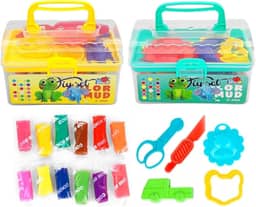 2 Maletas de Massinhas 19 Peças Massas e Acessórios Modelar