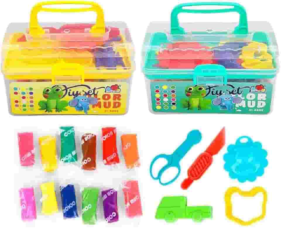 2 Maletas de Massinhas 19 Peças Massas e Acessórios Modelar