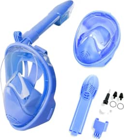 Mascara De Mergulho Snorkel Para Crianças, Equipamento de Snorkel Com Suporte Para Câmera (Azul)