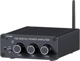 Amplificador Áudio Estéreo Hi-fi Bluetooth Com Graves/agudos,100Wx2 com,Design Compacto para Caixas de Som Passivas - Sistema de Áudio para Casa, Escritório e Exteriores com Entrada RCA e Fonte 12-24V