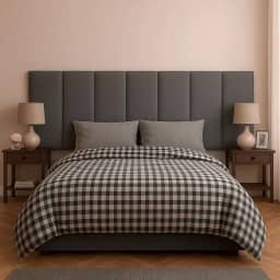 Cabeceira Estofada Modulada Adesiva Cama Box Casal 140cm - 7 Módulos (Cinza)