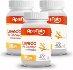 Kit 3 Levedo de Cerveja 500mg Apisnutri 400 Comprimidos