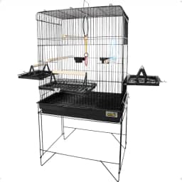 Viveiro Grande para Pássaros Gaiola de Chão para Calopsita 101 x 55 x 38 cm com Poleiros e Comedouros