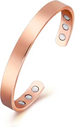 Watches go Pulseira de Cobre Magnético para Artrite; 6 Ímãs Embutidos; 99,9% Cobre Puro; Design Simples e Deslumbrante