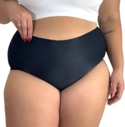 Kit 3 Calcinha Box Plus Size Corte a Laser sem Costura Lucia Cós Alto Usar com Roupa Justa Não Marca