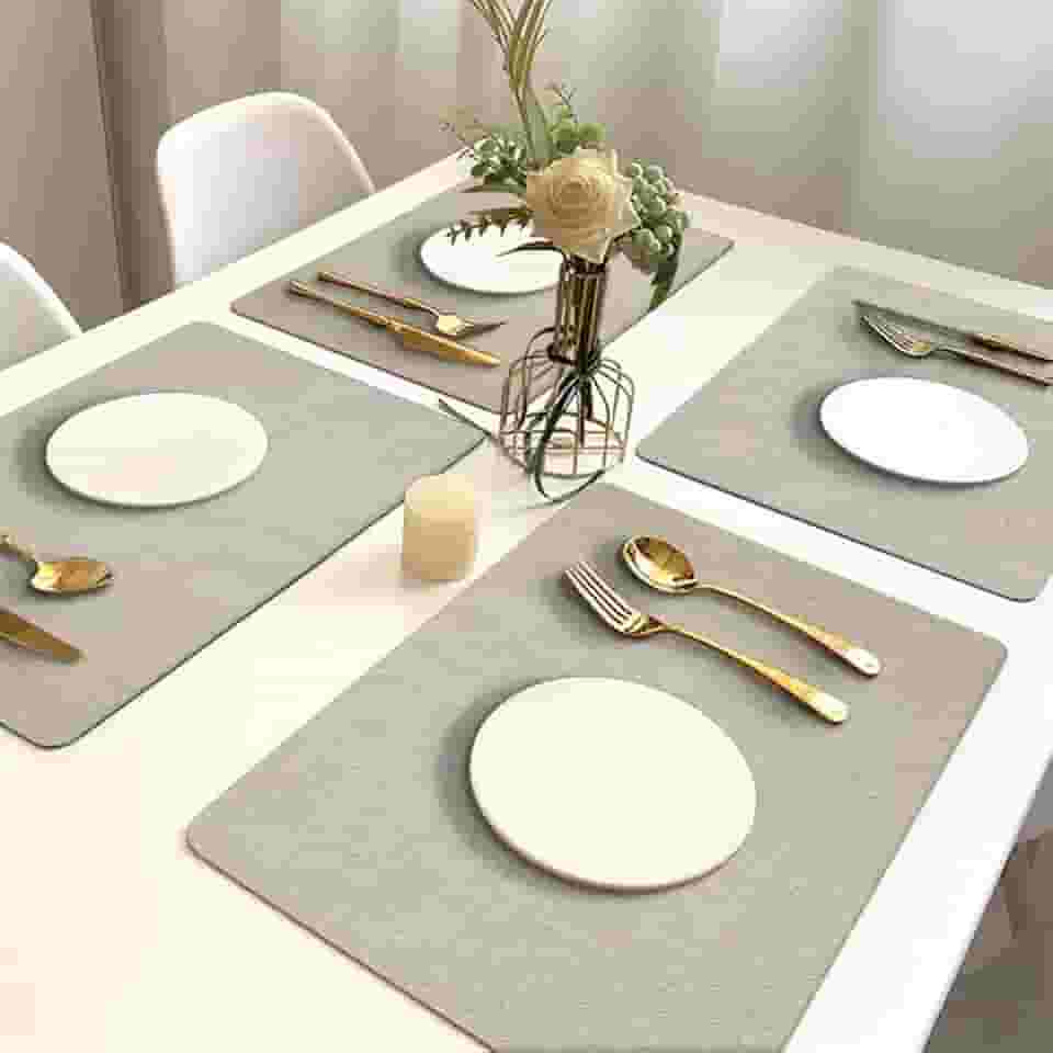 4 Jogo Americano Napoli Bege Impermeável Pvc