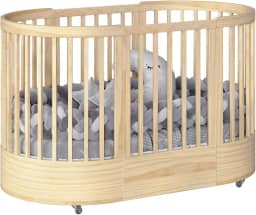 Berço Redondo 3 em 1 Divicar Wave: Evolutivo do Berço à Minicama, Design e Segurança para o Quarto do Bebê (NATURE)