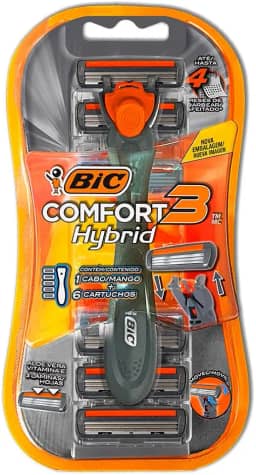 Aparelho de barbear comfort 3 Hybrid, com 6 cartuchos, preto, 971050, BIC - BT 1 UM