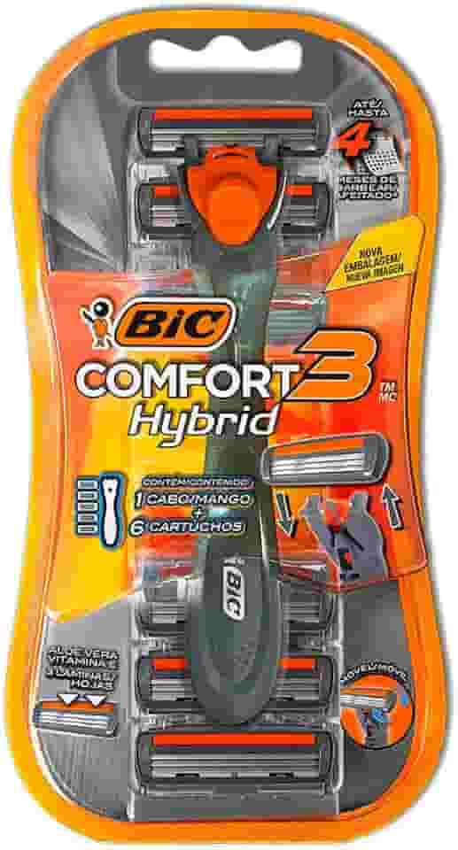 Aparelho de barbear comfort 3 Hybrid, com 6 cartuchos, preto, 971050, BIC - BT 1 UM