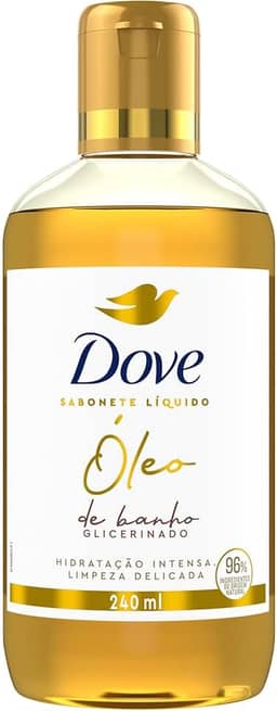 Dove Óleo de Banho Hidratação Intensa e Limpeza Delicada, Glicerinado com 96% Ingredientes de Origem Natural 240 ml