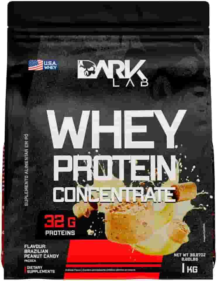 Whey Protein Concentrado Dark Lab, 1kg, Paçoca, Ganho de Massa Muscular