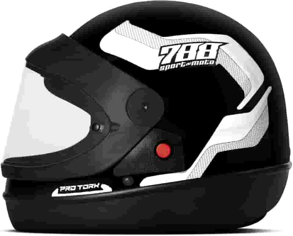 CAPACETE FECHADO PRO TORK SPORT MOTO 788 PRETO - BRANCO TAM. 58