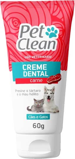 Creme Dental Para Cachorro E Gatos Sabor Carne Pet Clean 60g