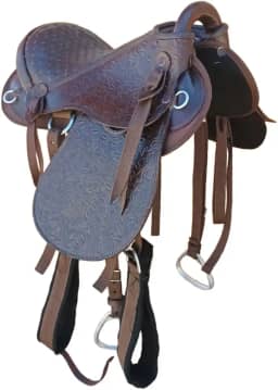 Sela Australiana Cavalgada Luxo marrom para montaria cavalo passeio trabalho lida pronta para uso com arreata