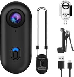 OBEST Câmera de ação 360° 1080P subaquática 30 m/98 pés à prova d'água WiFi Câmera de ação grande angular 120°, POVs à mão livre Vlog Bodycam, capacete para ciclismo e motocicleta