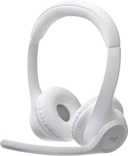Headset Sem Fio Logitech Zone 300 Com Microfone Flip-to-Mute com Cancelamento de Ruído, Conexão Bluetooth, Bateria Recarregável via USB-C e Almofadas Confortáveis - Branco