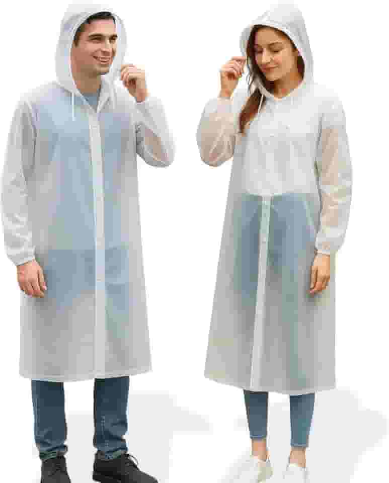 Capa De Chuva Adulta Unissex Transparente Grossa Reforçada e Resistente Eva Pvc LucTec