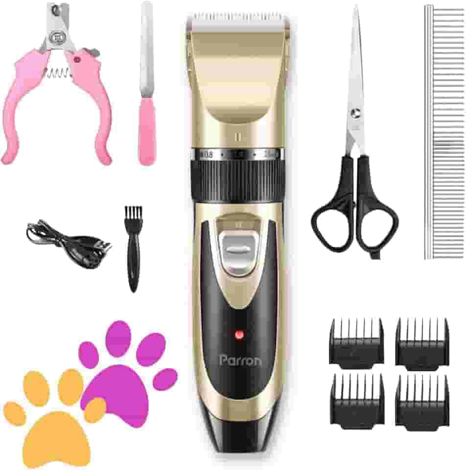 Máquina de Tosa Pet: Cachorros e Gatos, Profissional, Lâminas Precisas e Altura Ajustável - Maquininha de Tosar, 110V/220V, acompanha acessórios Premium - marca PARRON