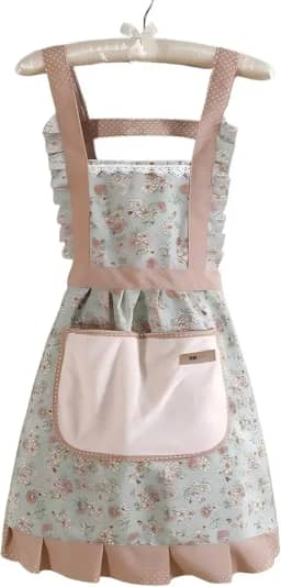 Avental De Princesa Em Renda Floral Com Um Bolso Para Toalhas De Mão À Prova D'água E Resistente Ao Oleo