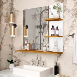 Espelheira Anjax Compacta – Ideal para Organização no Banheiro (BRANCO/FREIJO)