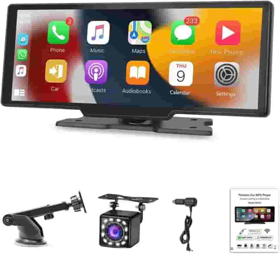 10.3 Inch Som de Carro, Multimidia Automotivo para Carplay e Android Auto, 1024 * 600 HD Tela, Para 7V - 32V Carro, Bluetooth e mais - Para uma direção segura e inteligente