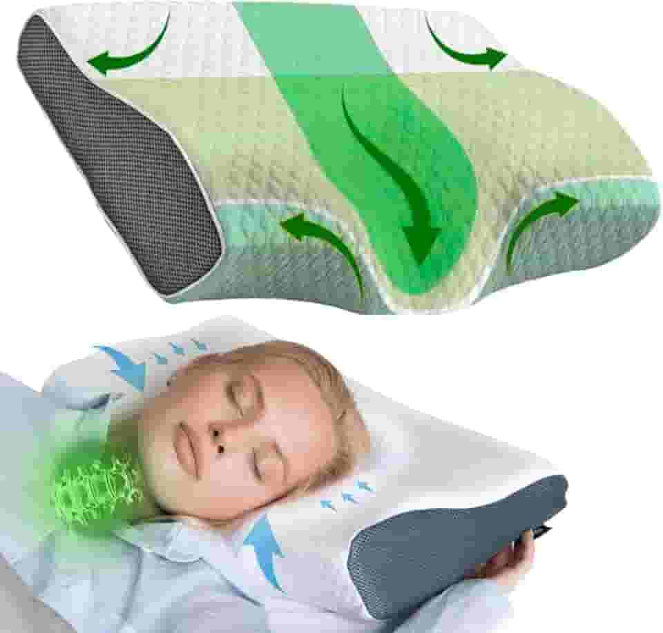 Travesseiro Cervical Ortopédico PREMIUM para Coluna com Espuma Viscoelástica Anatomico 50x30cm Almofada de Memoria de Pescoço Hipoalergênico Suporte para Dores na Coluna Almofada de Pescoço JadeVic