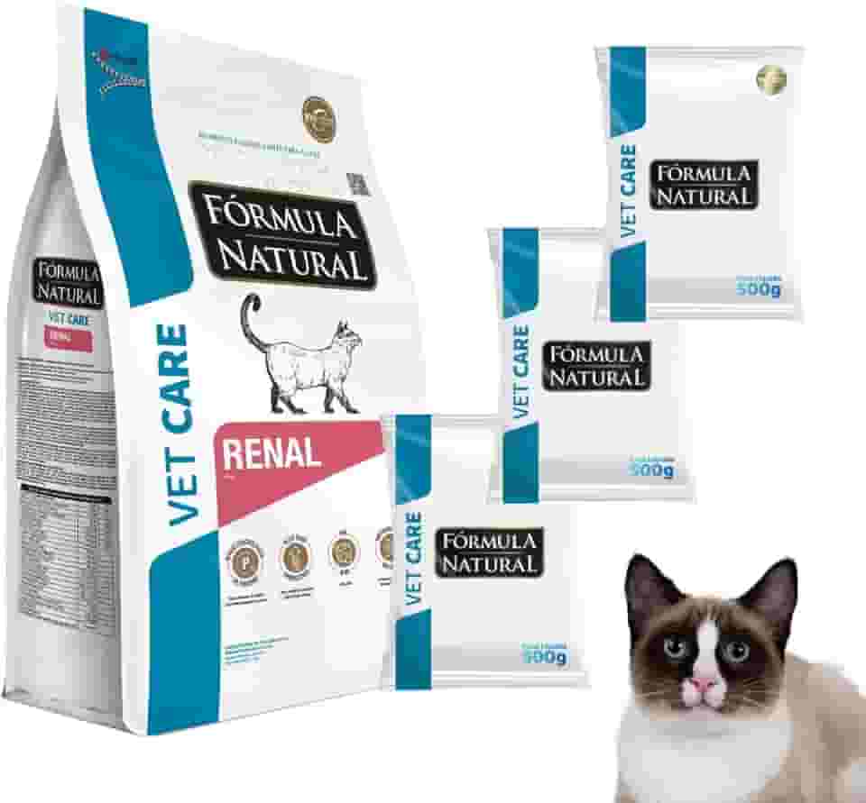 Kit com 3 Rações Tratamento Renal Alimento Super Premium Formula Natural Vet Care Adimax 500g Cada Pacote