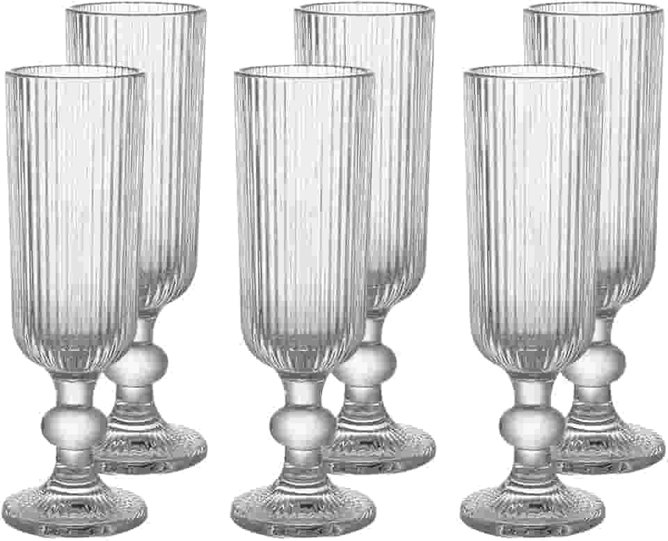 Haus Concept - Jogo de 6 Taças de Vidro Reluz para Espumante 150ml - Cristal