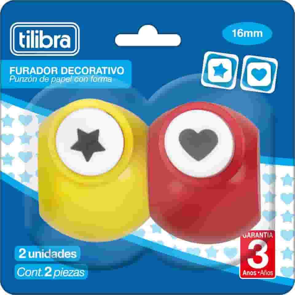 Tilibra - Furadores Decorativos Coração e Estrela - 16mm