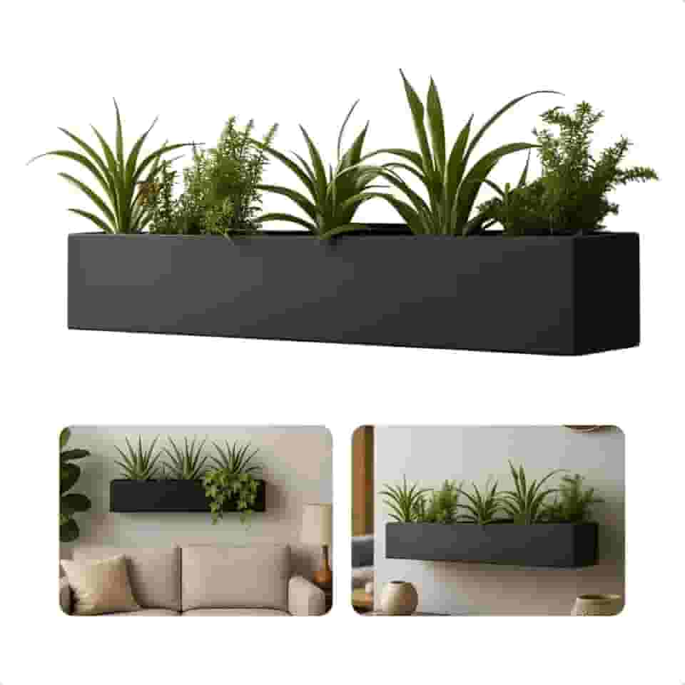 Vaso Suspenso De Parede Moderno Minimalista Elegante Decoração Plantas Sala Quarto Escritório Cozinha Casa Presente (Preto)