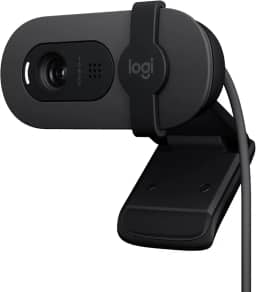Webcam Full HD Logitech Brio 100 com Microfone Integrado, Proteção de Privacidade, Correção Automática de Luz e Conexão USB-A - Grafite