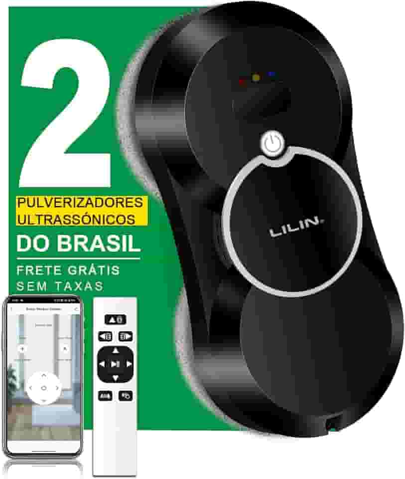 LILIN HCR10 Robô de Limpeza de Janelas spray de água duplo, Robô Limpa Vidros com Bivolt, Planejamento Inteligente de Rotas com IA, Tecnologia de Detecção de Bordas, APP Remote Control, Do Brasil