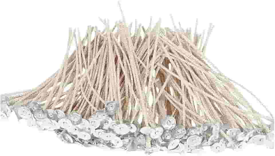 Pavio Eco de Algodão Cru 20cm 2,5mm para Velas Artesanais Kit 100 Unidades Natural