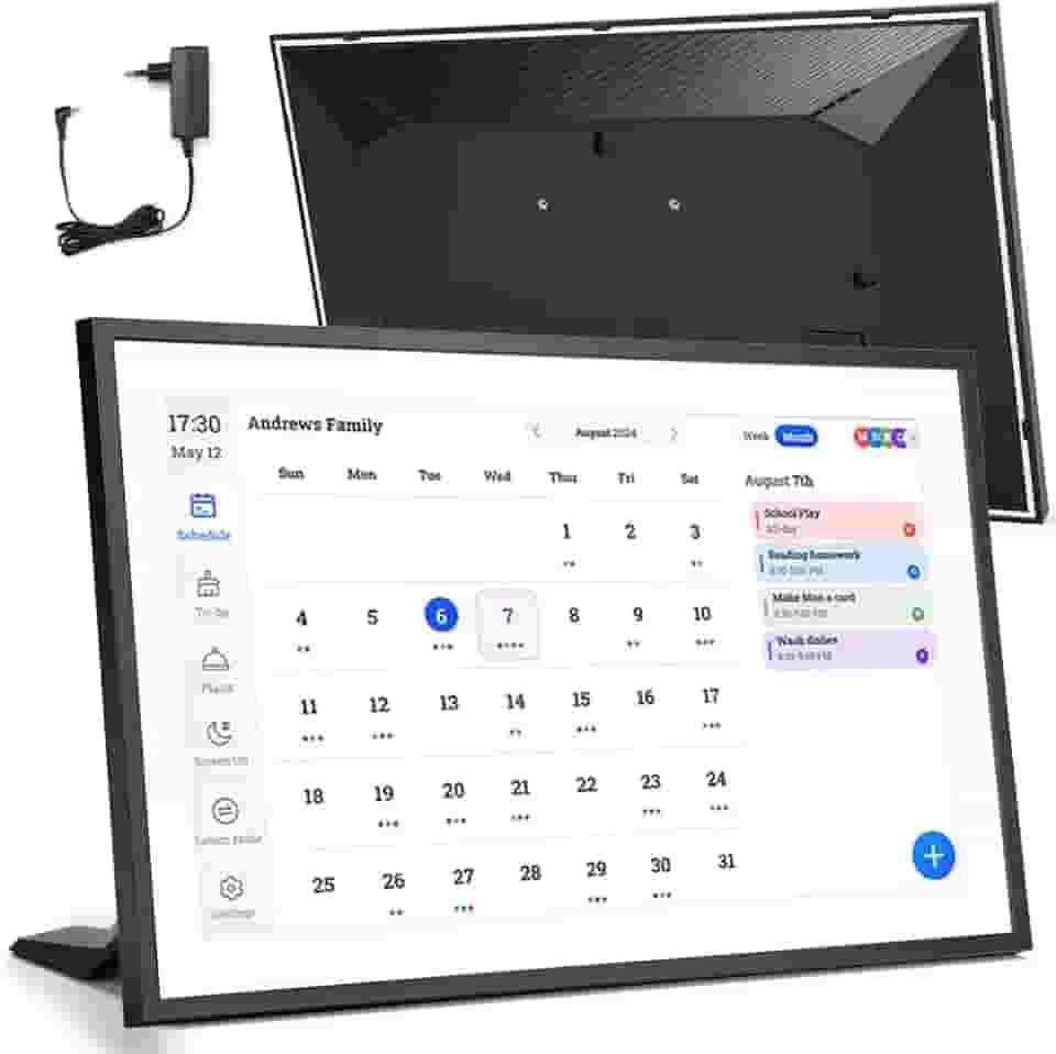 15.6 Polegadas Calendário Digital Inteligente E Gráfico Tarefas, Planner, Porta Retrato Digital, Para Agendamento Familiar, Tela Sensível Ao Toque Hd Interativa, 110-220V